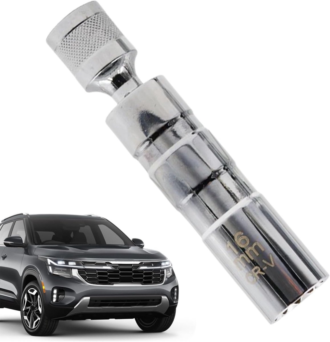 Magnetische Bougiedopsleutel - Bougie Tool - Auto Onderhoud - Universele Hoekaanpassing - 14mm 16mm - Zilver