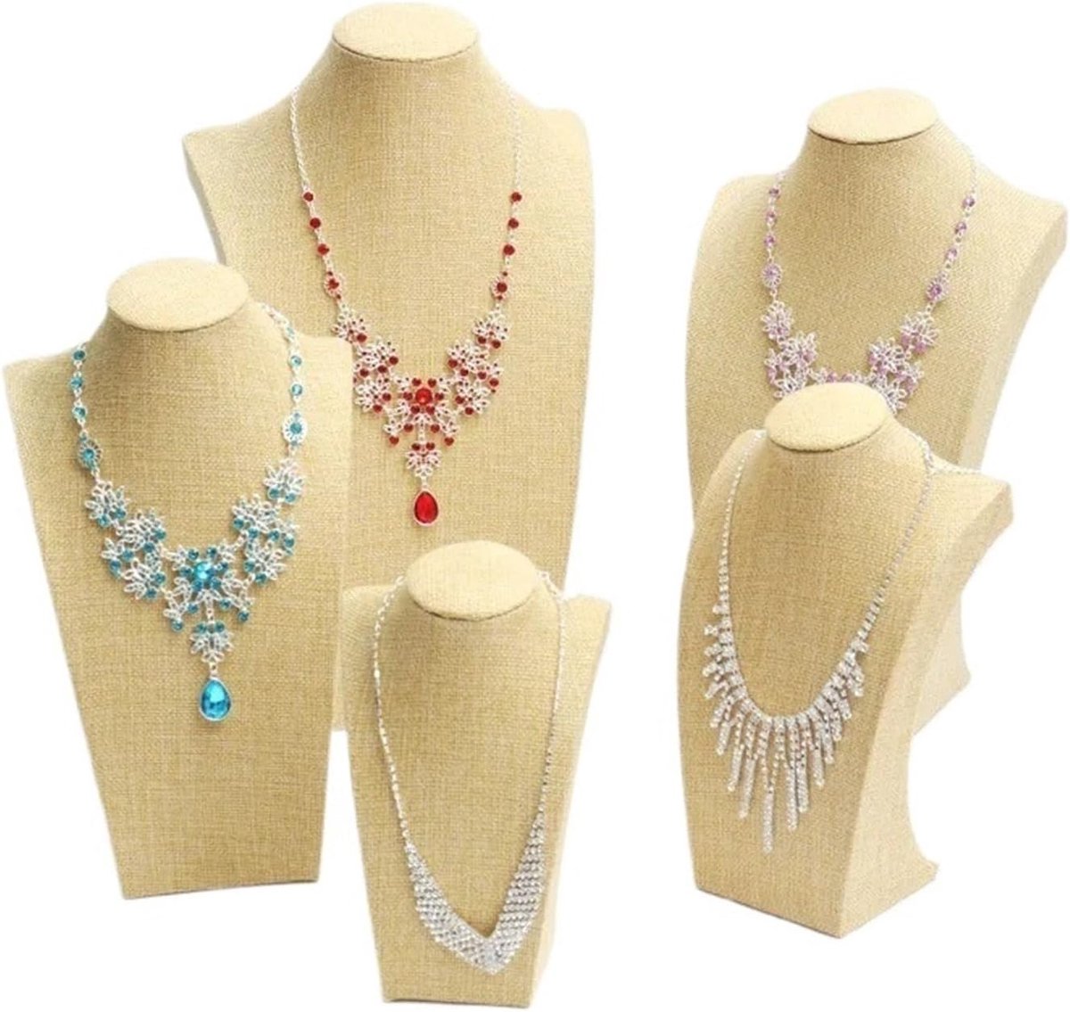 Halsketting Buste - Sieraden Display - Juwelen Presenteren - Robuuste Constructie - 35 cm Hoog - Geel