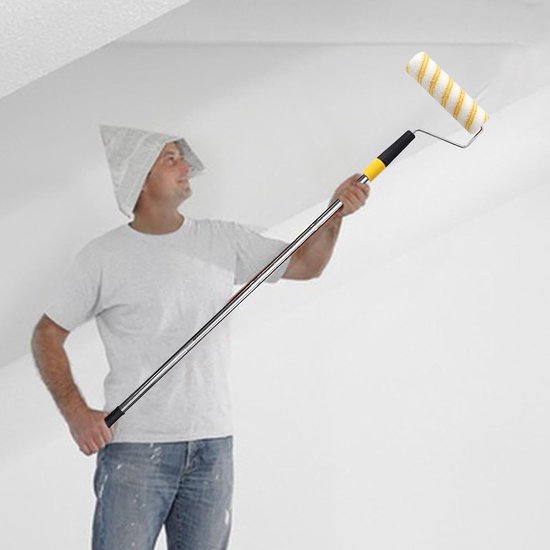 Schilderstok met rol - Verlengstang telescoop - Muren plafond verven - Antislip handgreep - 35 cm - Grijs — afbeelding 4
