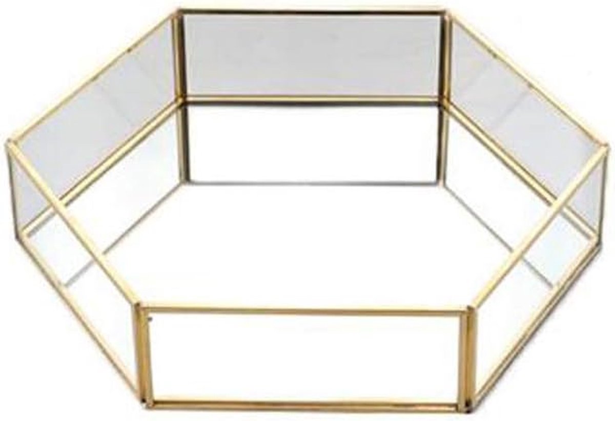 Juwelendoos - Opbergdoos Sieraden - Sieraden Organiseren - Glazen Structuur - 20x20x5 cm - Transparant
