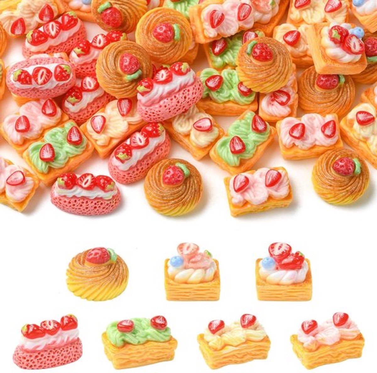 Dailygoods 3D hars broodpoppen beeldjes set van 70 stuks