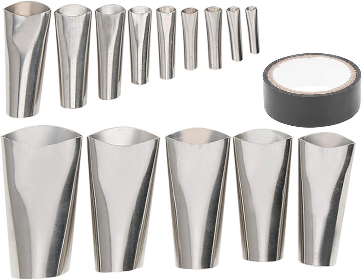 Kit Nozzle Set - Lijm Applicator - Voegen Afwerken - Roestvrij Staal - 15 Stuks - Zilverkleurig