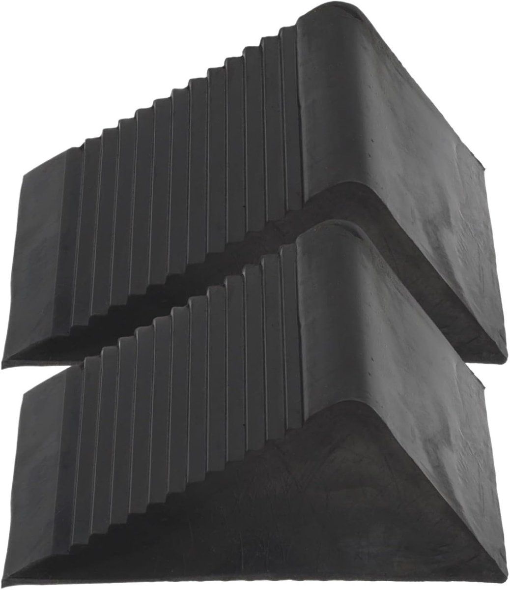Wielwiggen - Stopperblokken - Voertuig Stabiliseren - Robuuste Constructie - 2 Stuks - Zwart