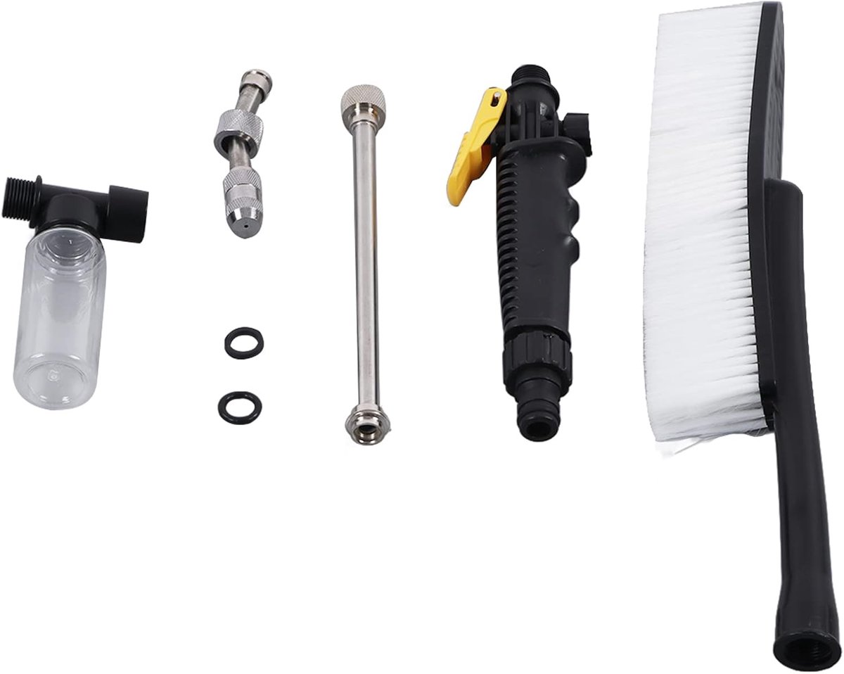 Hogedrukreiniger met Borstel - Verstelbare Mondstuk - Autowassen - Flexibele Reiniger - 35 cm - Zwart