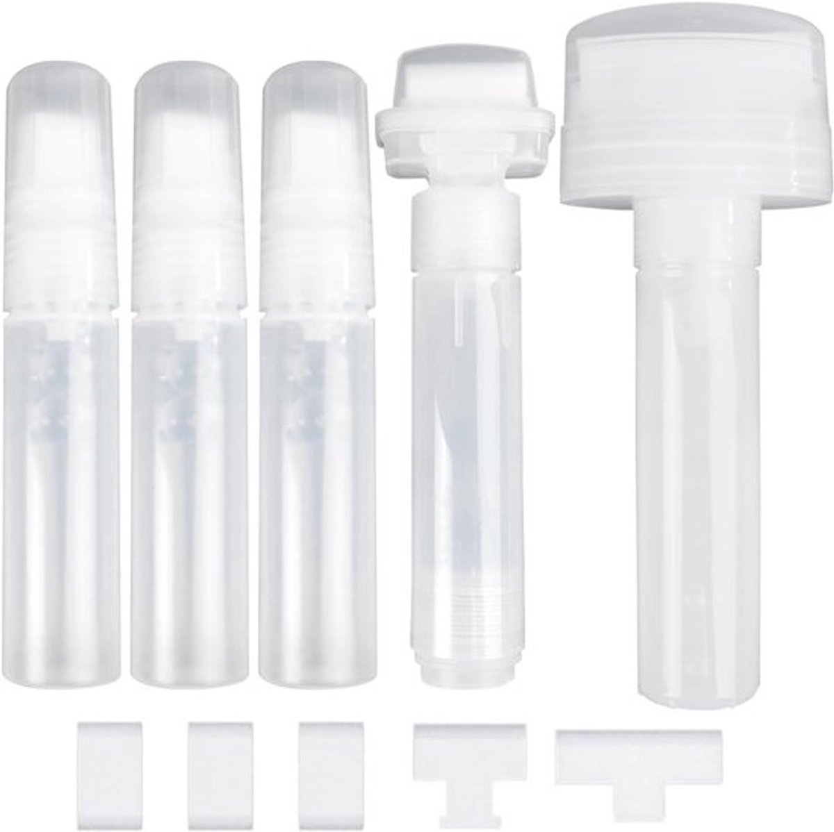 -5-Pack Navulbare Verfmarkers Acrylverfpennen voor Muurkunst - Graffiti Schilderknutselset - Vervangende Penkoppen - Geschikt voor Muurschilderingen - 50 mm, 30 mm, 15 mm