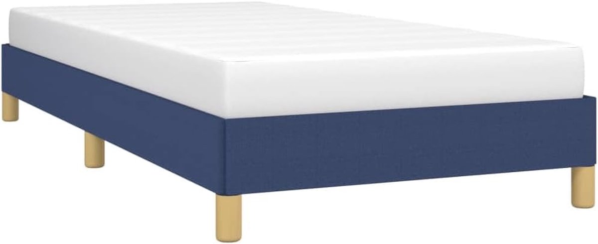 Bedframe Stof - Ledikant Slaapmeubel - Rustgevende Slaap - Robuuste Lattenbodem - 80x200 cm - Blauw