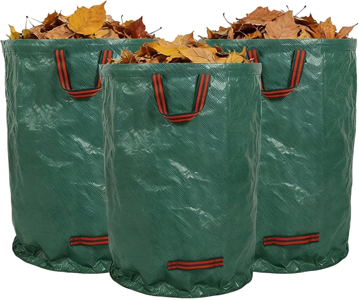 Tuin Afvalzakken - Bladzakken Graszakken - Tuinonderhoud Opruimen - Verstevigde Draaghendels - 53 Gallon - Groen