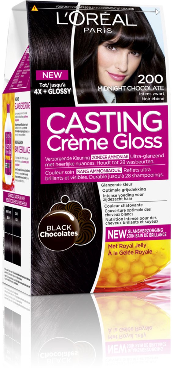 L’Oréal Paris Casting Crème Gloss 200 Midnight Chocolate - Intens Zwart - Haarverf