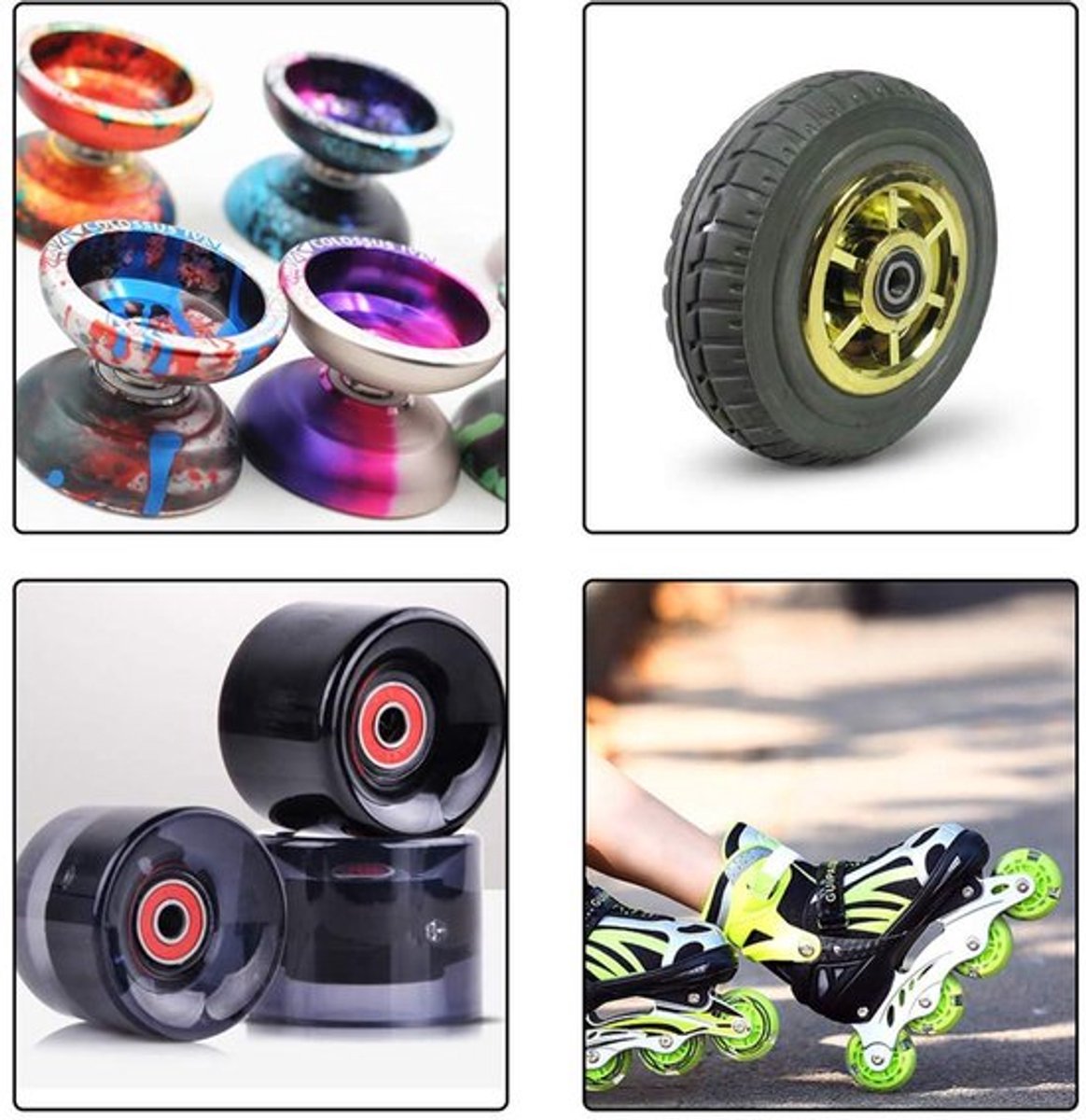 Allecto Plus - Mini staal - 6 stuks skateboard-kogellagers van metaal