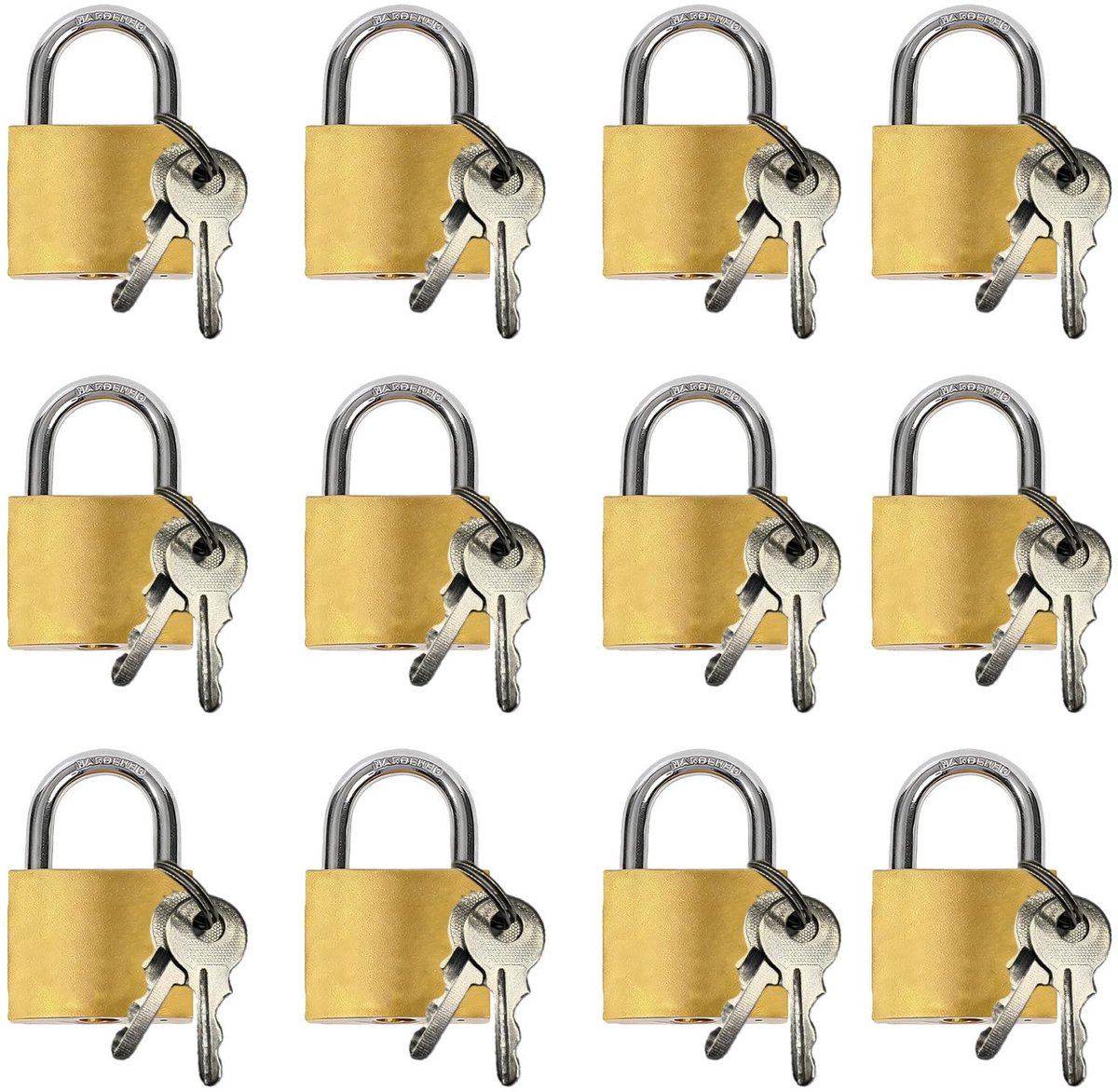 Dailygoods - 12 Stuks Mini Hangsloten met Sleutel voor Koffers en Kasten