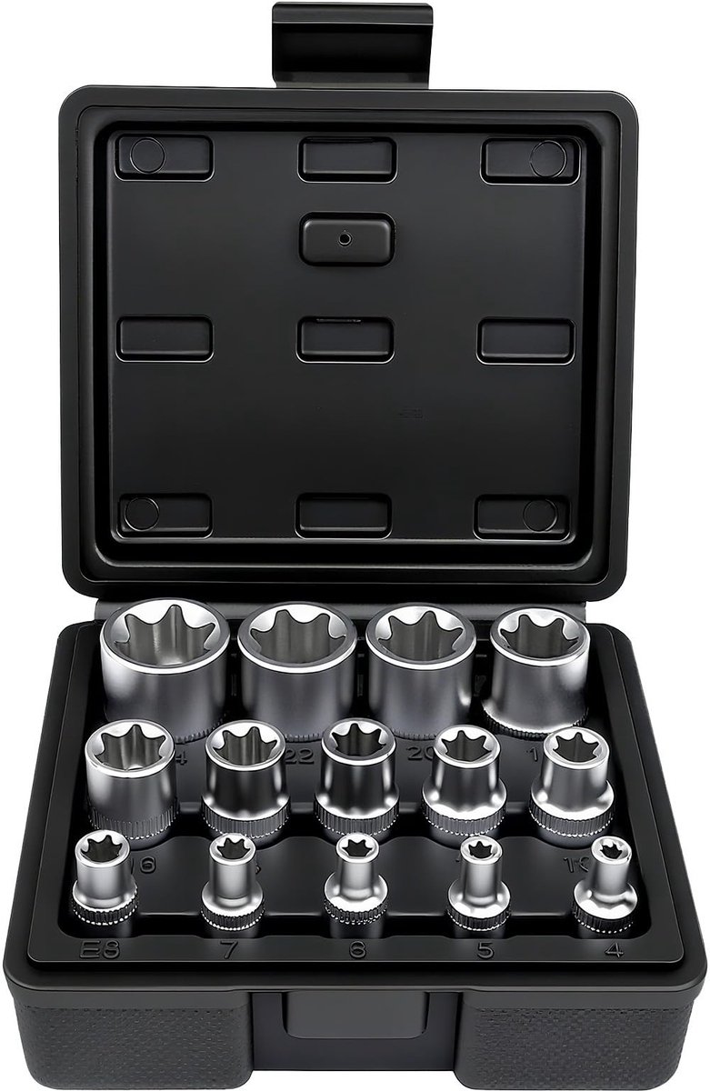 Dailygoods - E-Torx Dopsleutelset 14-delig - Voor Auto en Huishoudelijke Apparaten
