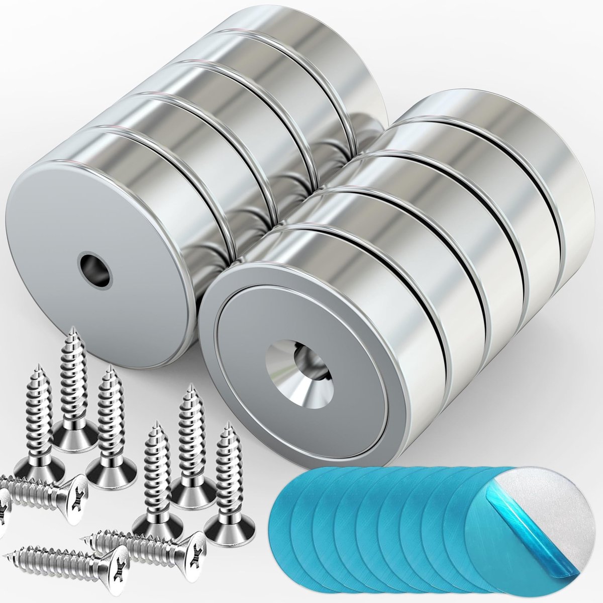 Dailygoods - 10 Stuks Neodymium Magneten 25 mm - Extra Sterke Magneten met Gat
