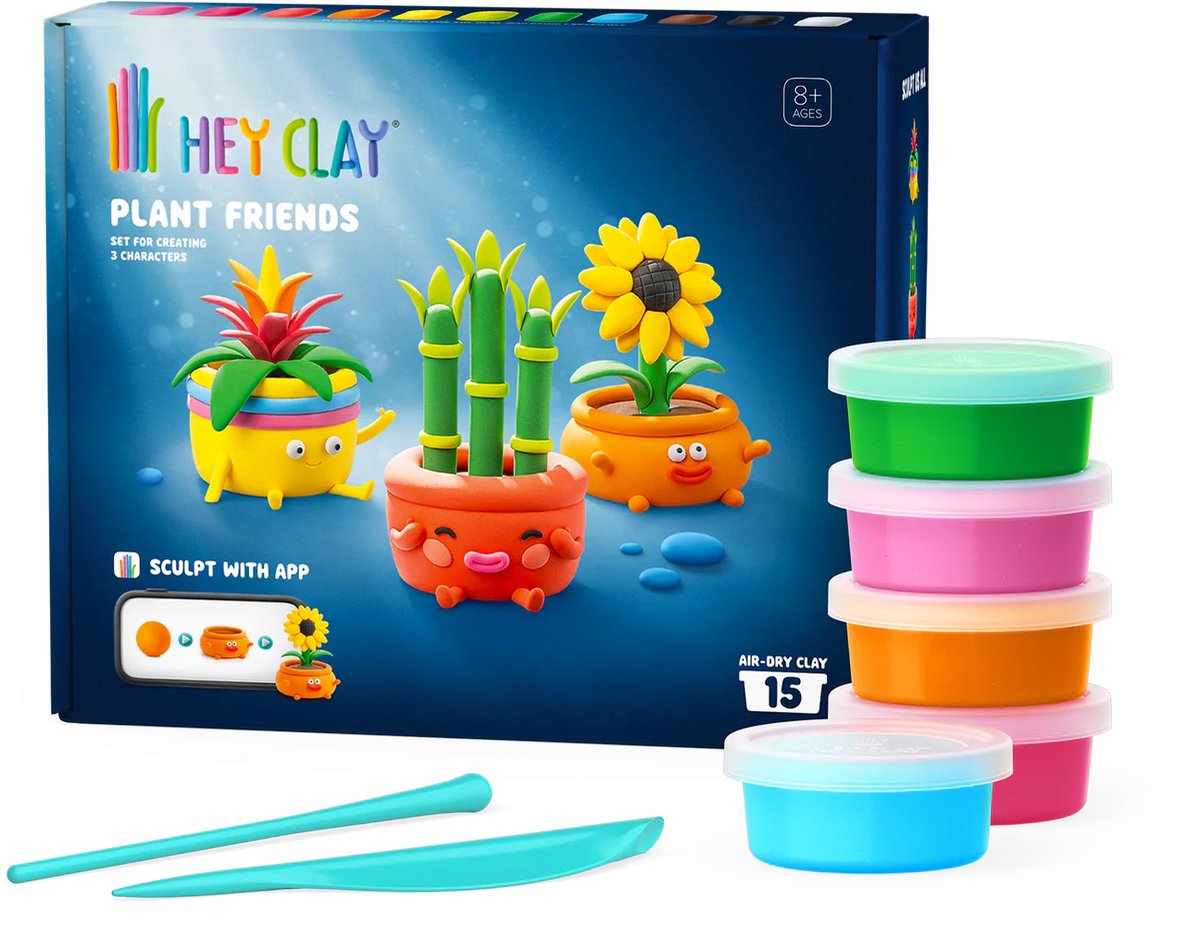 Hey Clay Plant Friends Set van 15 potjes