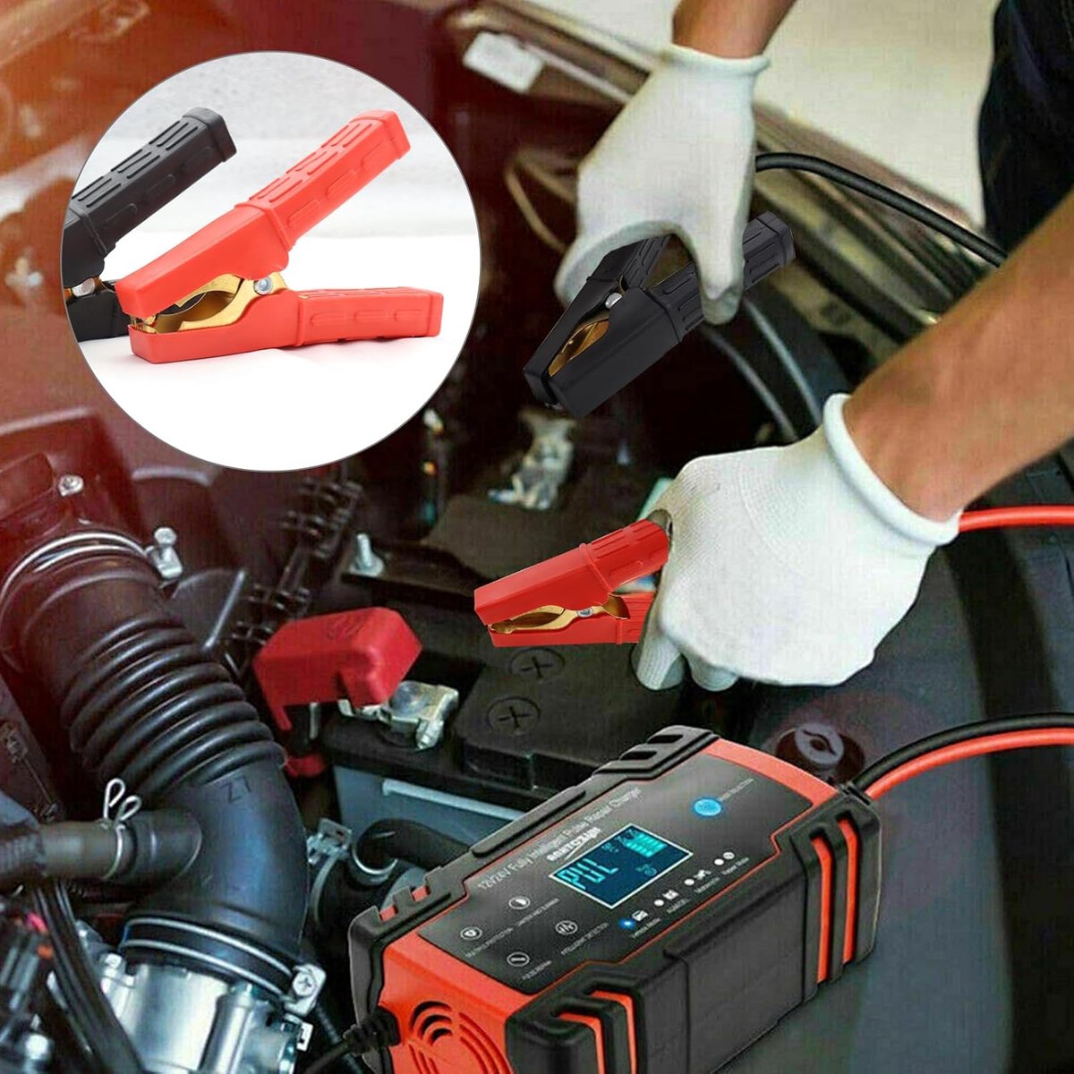 Krokodillenklemmen - Hoogwaardig Koper - Betrouwbare Geleiding - Isolatiemantel - Voor Autobatterijen
