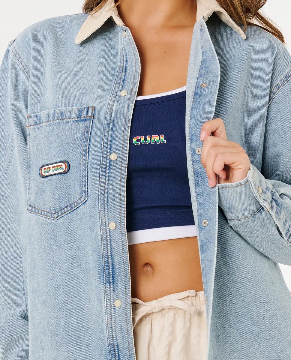 Rip Curl Surf Side Relaxed Shirt Washed Blauw