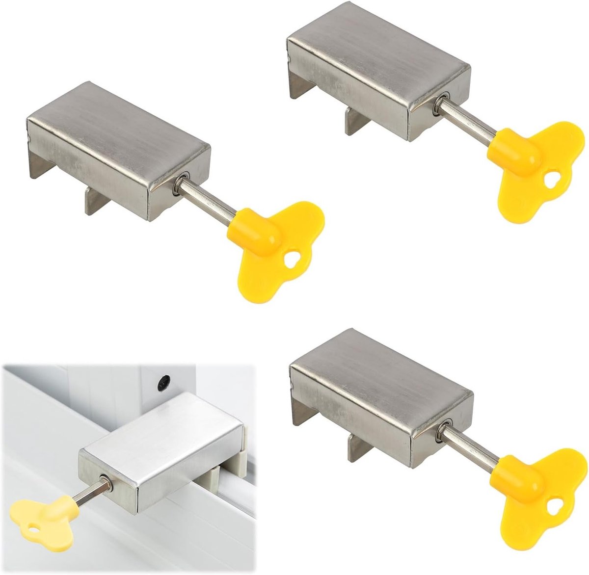 Robuuste Aluminium Sluitingen voor Schuiframen - Kindveilige Lock met Sleutels, Inbraakbeveiliging en Eenvoudige Installatie