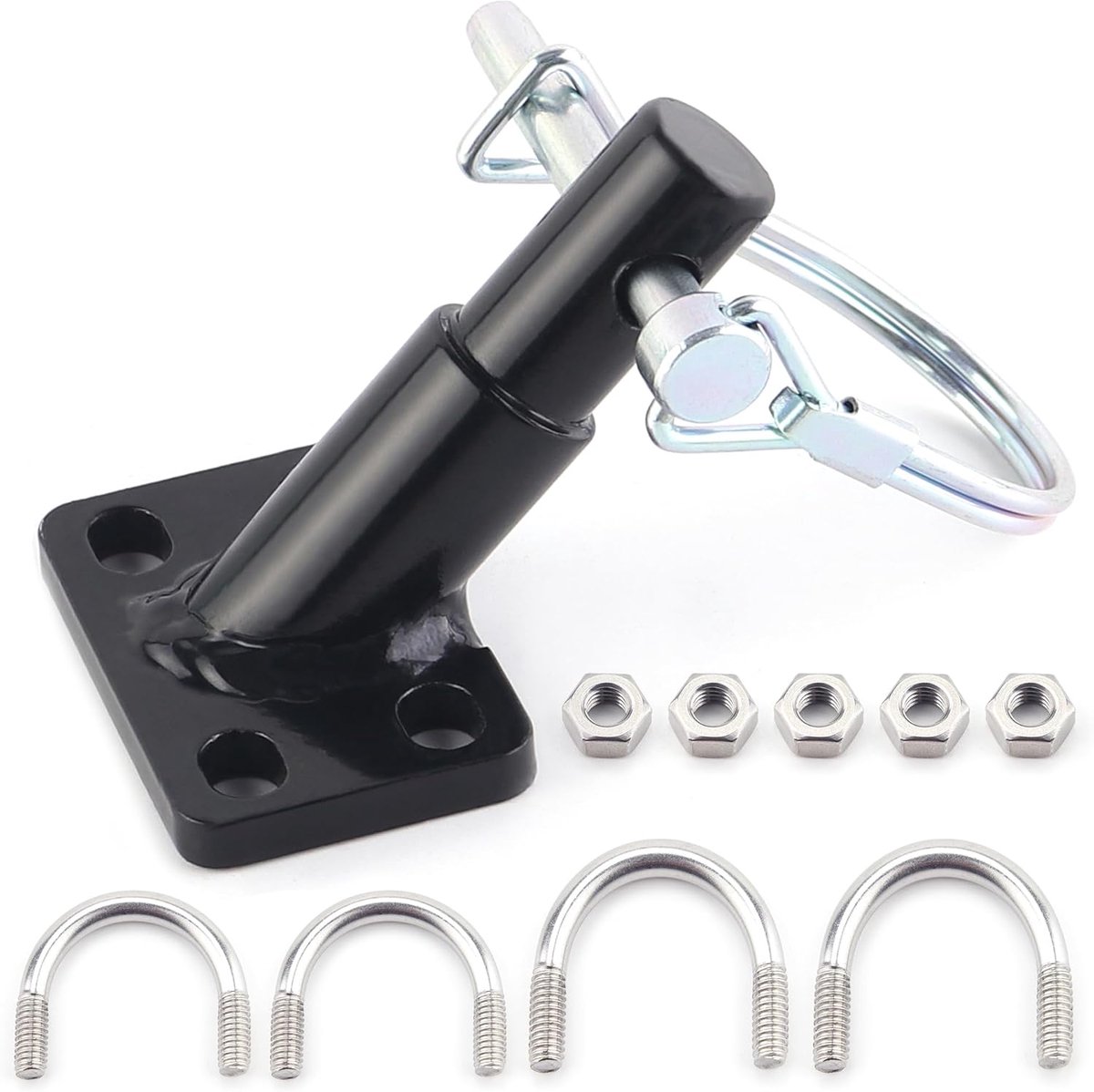 SnelShoppen - Universele Fietstrailer Koppeling - DDJ Metaal Connector voor Fietstrailers, Compleet Hardware Kit, Zwart, Geschikt voor Schwinn en Inst