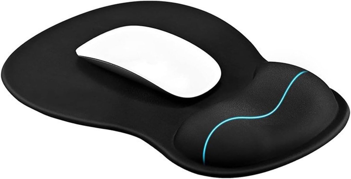 Thijox - Gel-polssteun Muismat Ergonomisch - Bureaulegger voor Gaming en Kantoorgebruik - Decoratieve Muismat - Hoogwaardig Materialen, Zwart - Comfor