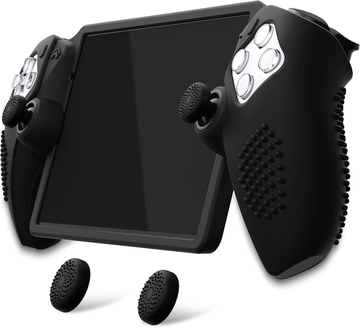 SnelShoppen - Silicone Beschermhoes PS Portal met Thumb Grips - Zwart (3D Studded Edition) - Anti-slip Controller Cover voor Gaming - Optimaal Grip Co