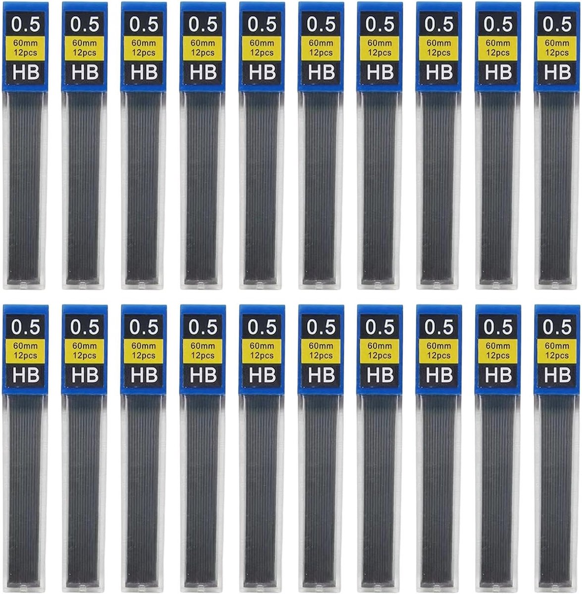 SnelShoppen - 20 Dozen 0.5mm HB Grafiet Pencils Refill voor Bouwplaats, Automatische Vulpen, Houtbewerking, 240 Stuks, Opslagdoos
