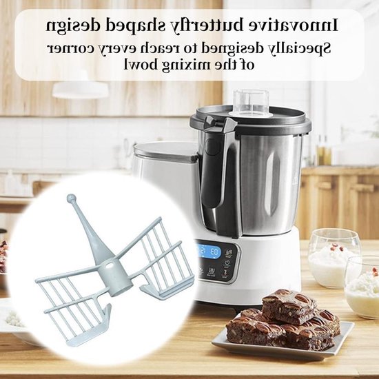 Mixaccessoire voor keukenmachines - vlinderroerder - grijs - ideaal voor Thermomix TM5, TM6, TM31 - SnelShoppen — afbeelding 4