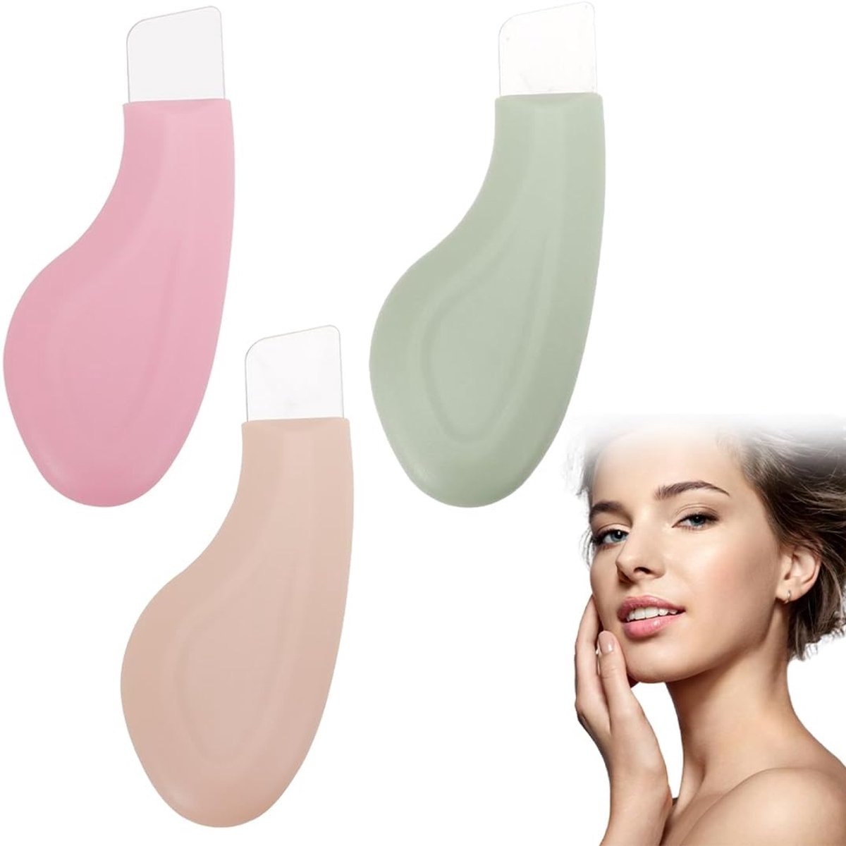 SnelShoppen - Blackhead Remover Set - 3-delige Diepe Reinigingsset voor het Verwijderen van Mee-eters - Duurzaam Silicone en RVS voor Gezicht en Neus