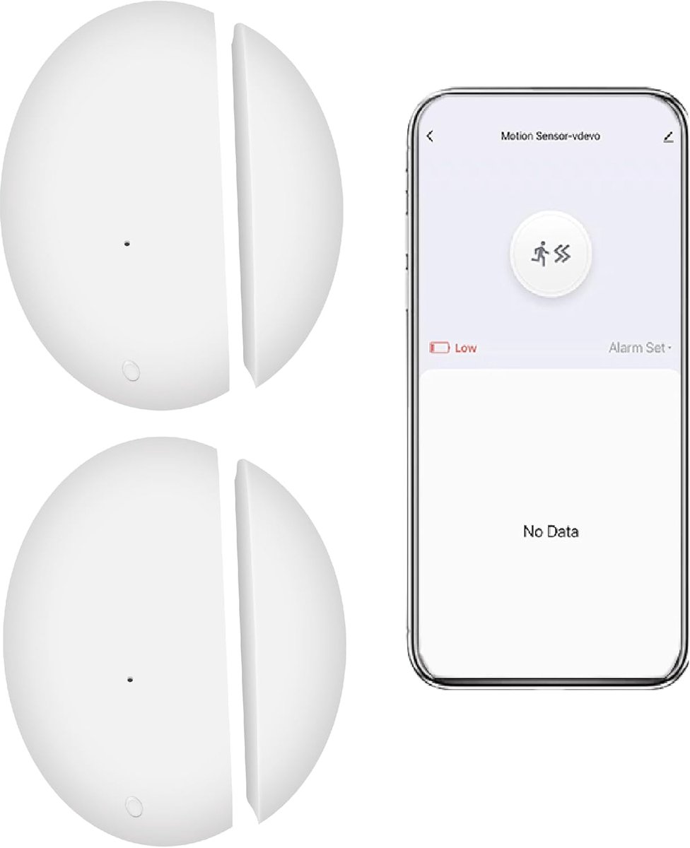 SnelShoppen - ZigBee Smart Deur en Raam Sensor Set - Draadloos Beveiligingssysteem voor Echo 4e Generatie - Compatibel met Google Home en Alexa - 2 St