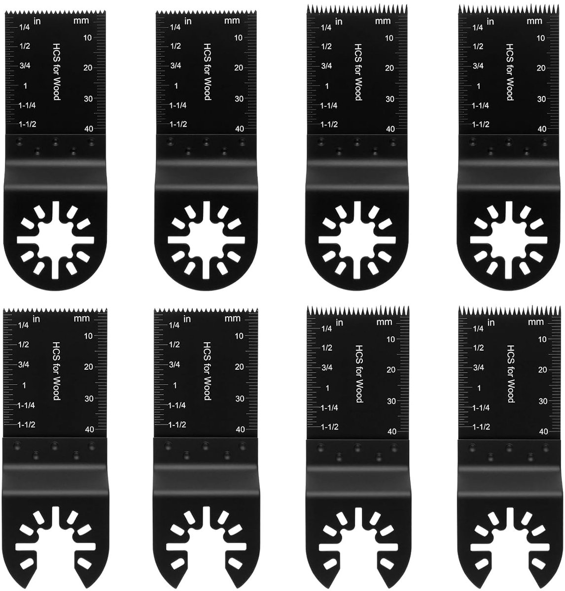 SnelShoppen - 8-delige multi-tool zaagbladen set voor hout, kunststof en zacht metaal - 34 mm universele zaagbladen - Hoogwaardige, duurzame staal met