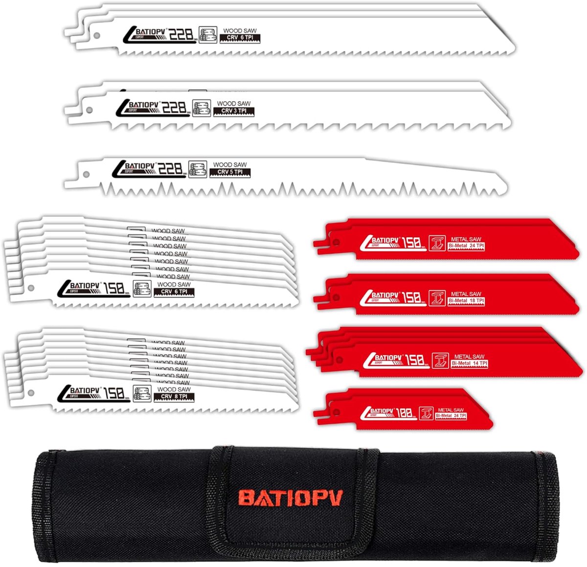 SnelShoppen - Reciprocating Saw Blades, 10 Stuks, Harde Staal, Voor Hout, Metaal en Kunststof, Universeel, Geschikt voor alle Reciprozaagmachines