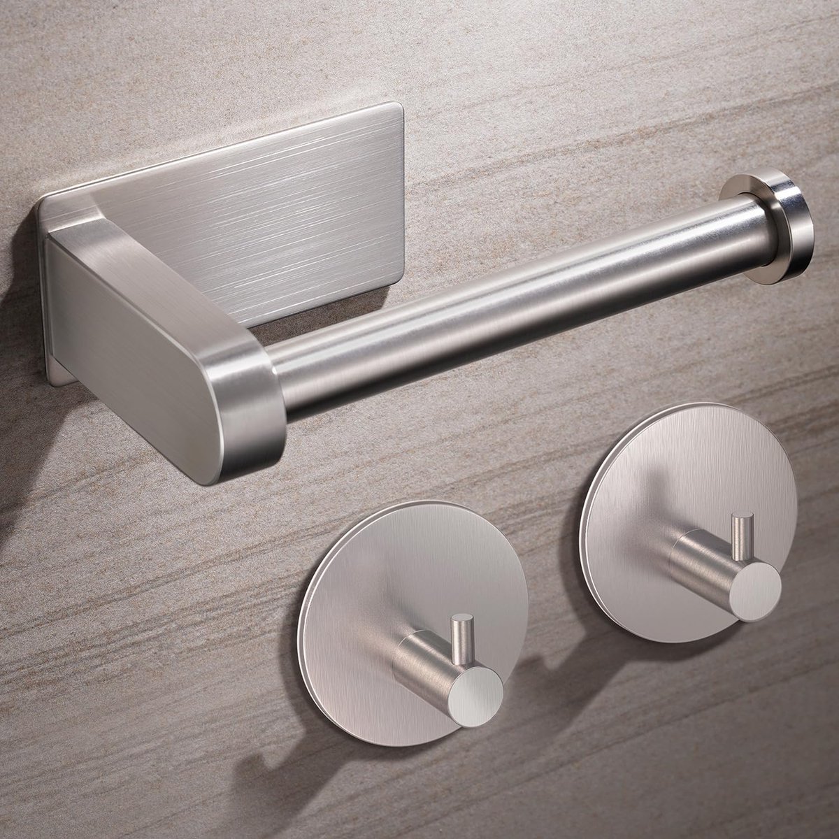 SnelShoppen - Toiletpapierhouder, Wandmontage, RVS, Modern Design, Geschikt voor Badkamer, Keuken, Compact en Stijlvol, Voor Thuis en Kantoor