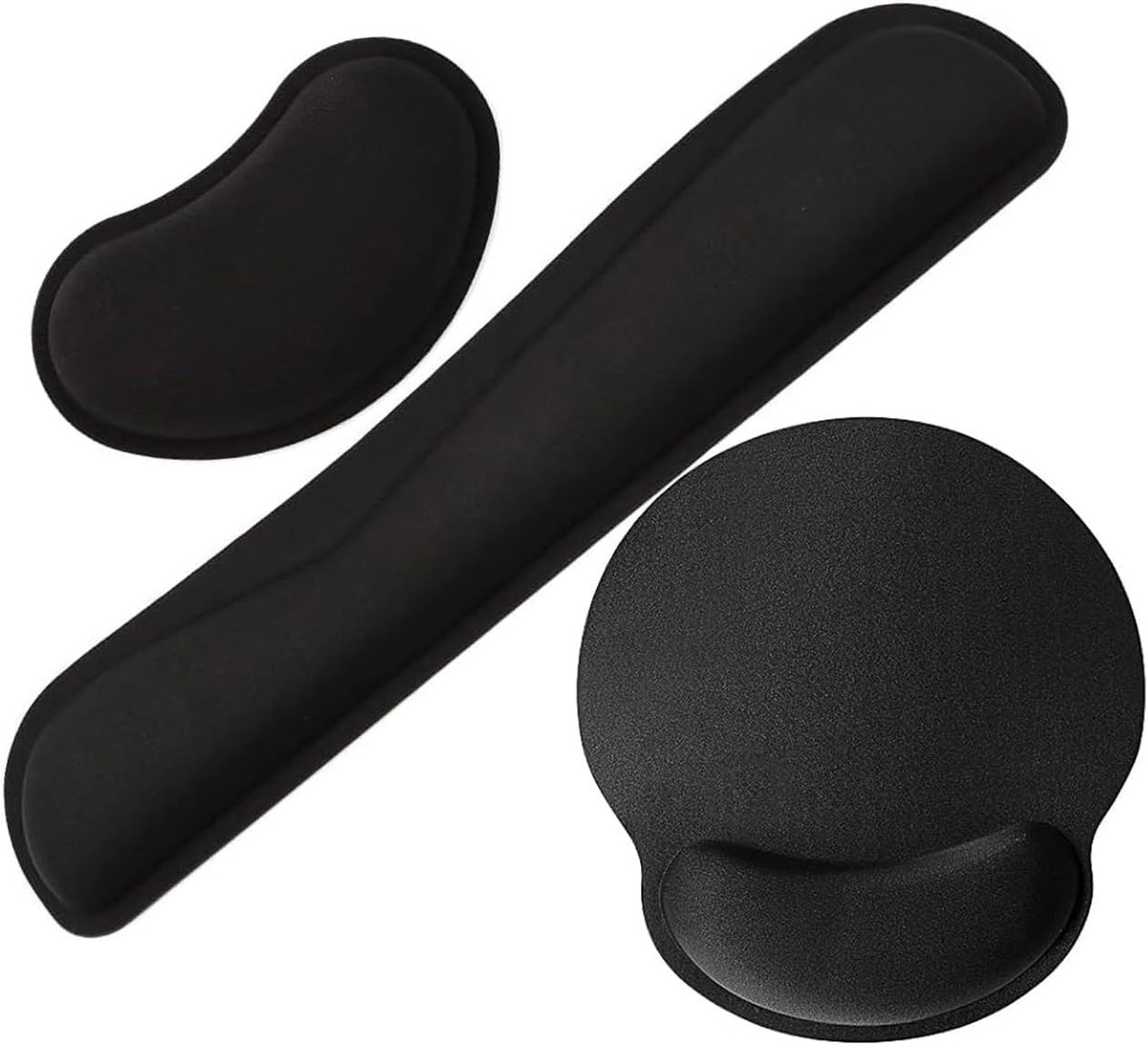 SnelShoppen - Ergonomische Muismat met Polsondersteuning, Geheugenfoam en Antislip Rubber, Ideaal voor Thuiswerk en Reizen, Comfortabel en Duurzaam