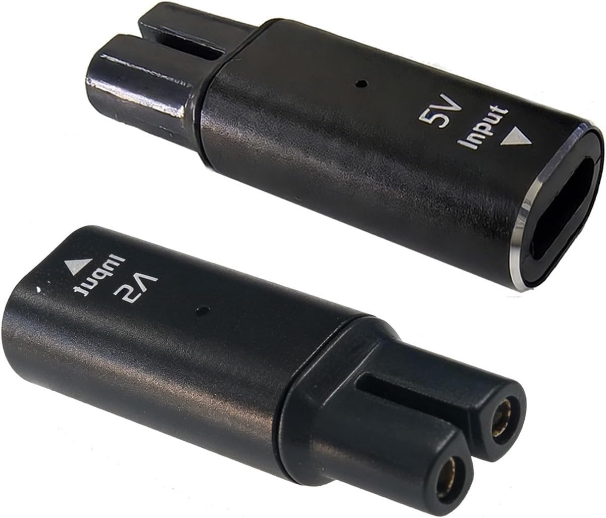 SnelShoppen - 2 Stuks 5V Type-C Laderadapter voor Scheerapparaat Tondeuse, USB C Oplader met Veiligheidsfuncties, Compatibel met QP2520 QP2620 QP2510