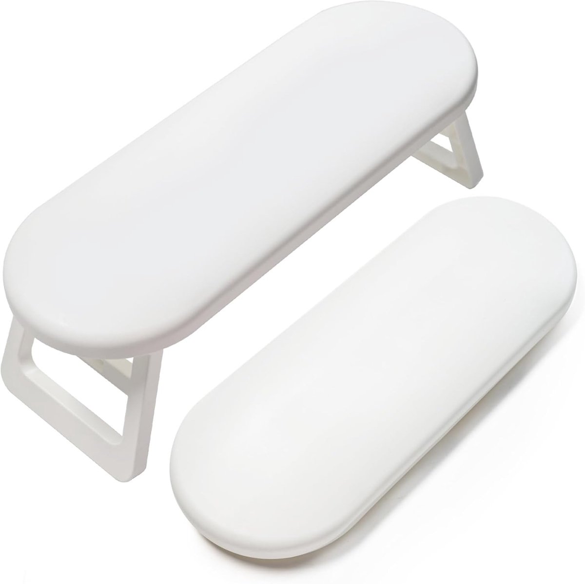 SnelShoppen - Manicure Hand Face Holder - Vouwbare Plastic Handplane voor Nagels - Nagel Kussen voor Nagelsalons en Thuis Manicure - Wit - Hoogwaardig