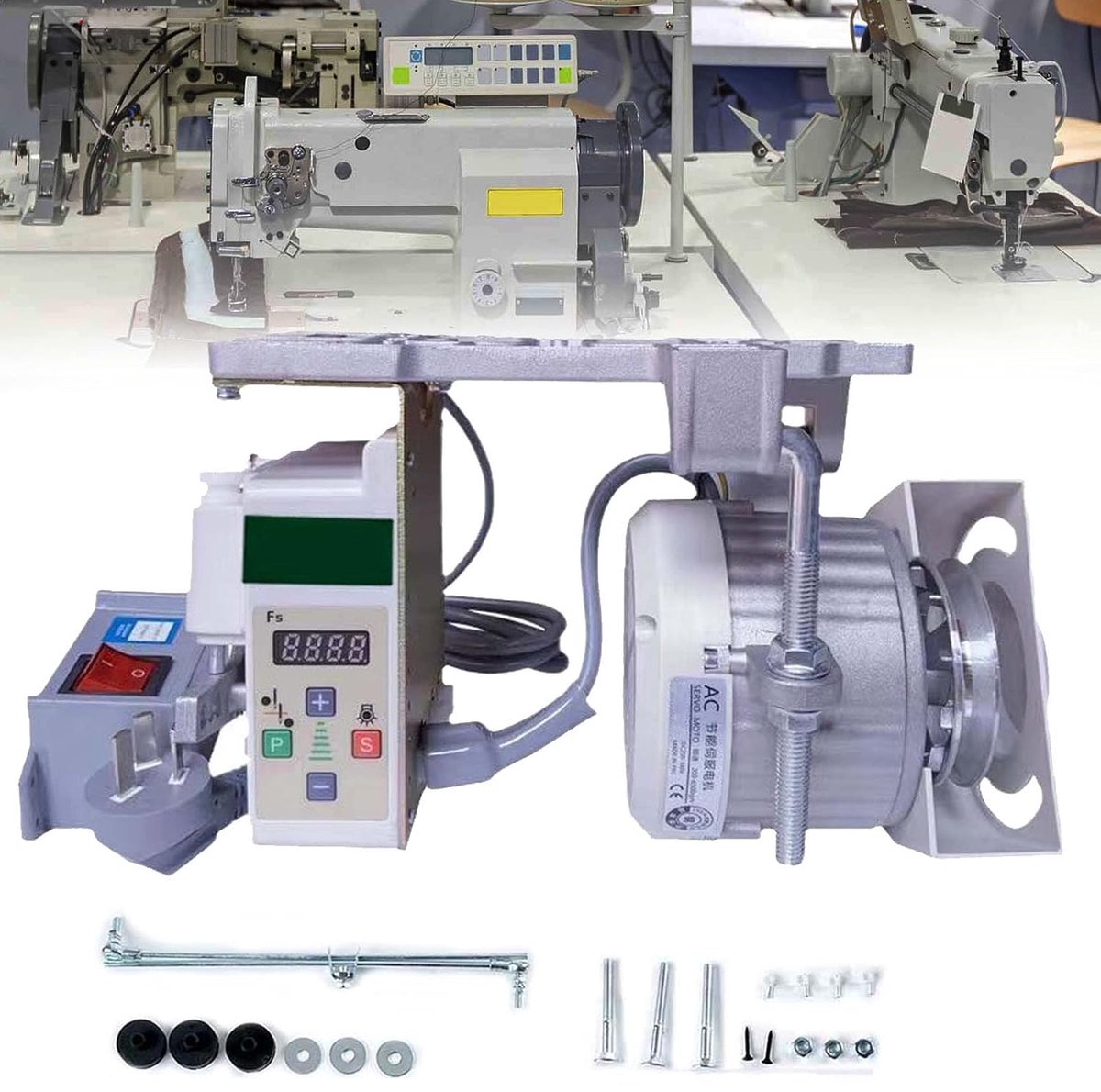 Thijox - Industriële Naaimachine Motor 750W, 220V, Borstelloze Servomotor, 200-6500 RPM, Energiezuinig voor Thuis & Professioneel Gebruik