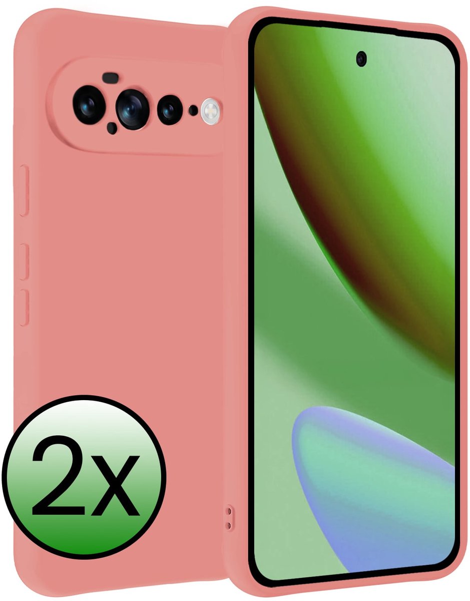 Hoesje 2 Stuks - Geschikt voor Google Pixel 11 Pro XL - Sterk & Shockproof - Case Siliconen - Back Cover - Telefoon Hoes - Lichtroze