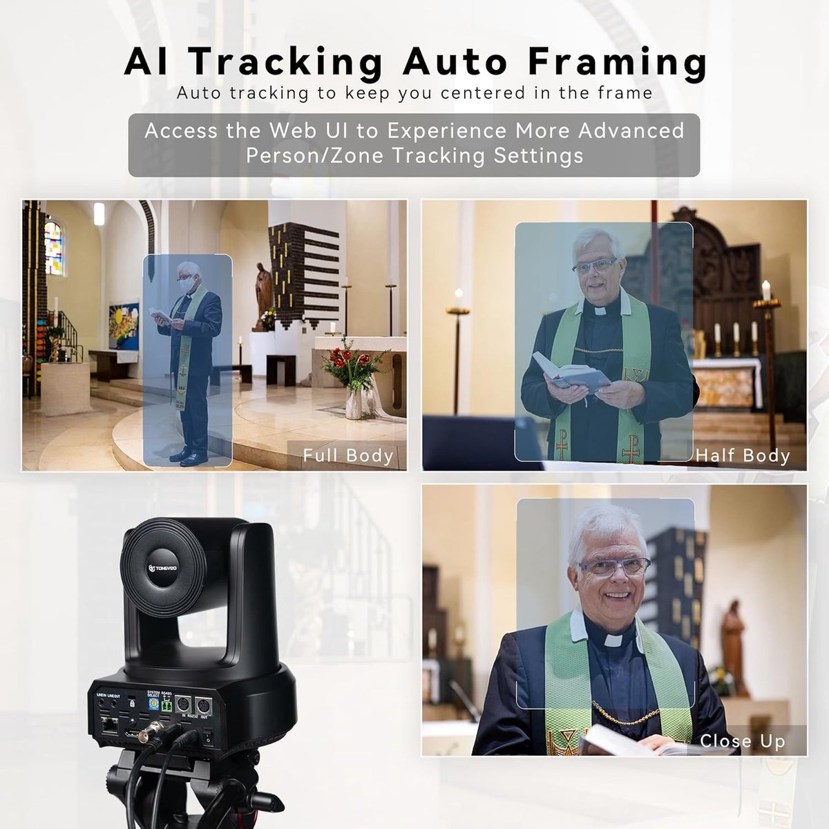 SnelShoppen - PTZ AI Auto-tracking IP Camera met 30X Zoom, 1080P 60fps voor Live Streaming, Video Conferentie en Onderwijs - HDMI/USB3.0/LAN PoE