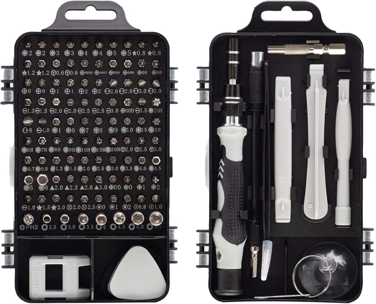 SnelShoppen - 115-in-1 Precision Screwdriver Set - Magnetische Mini Schroevendraaier Set - Voor iPhone, Laptop, PC, Horloge, Brillen & Elektronica - D