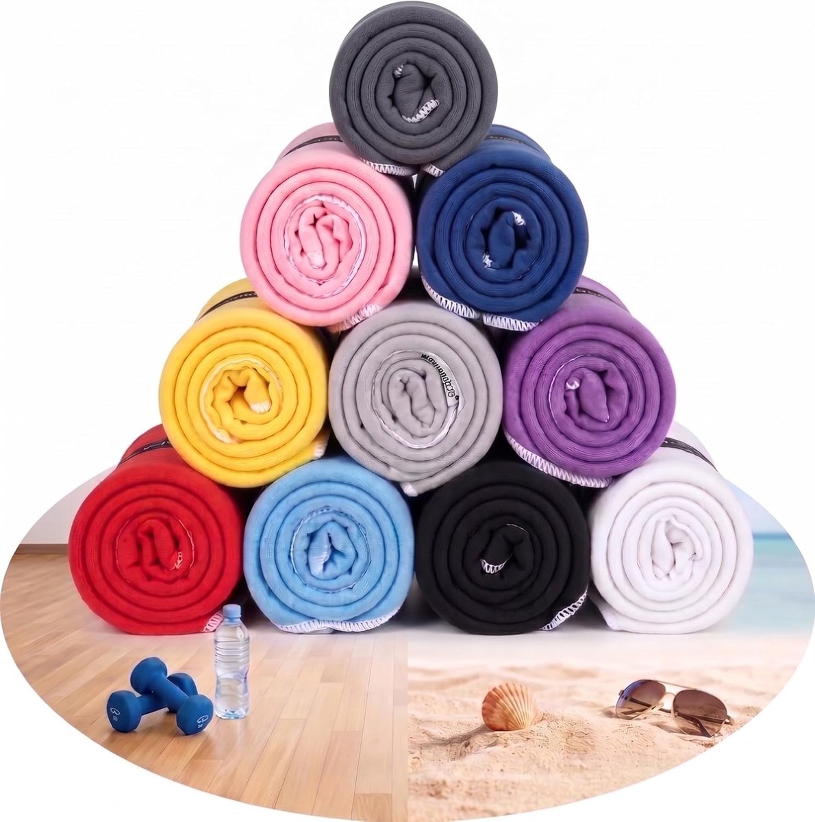 SnelShoppen - Compact Microfibre Handdoek, Reis Handdoek, Sport Fitness Handdoek, Strand Badhanddoek, Lichtgewicht en Sneldrogend (Donkergrijs, 180 x