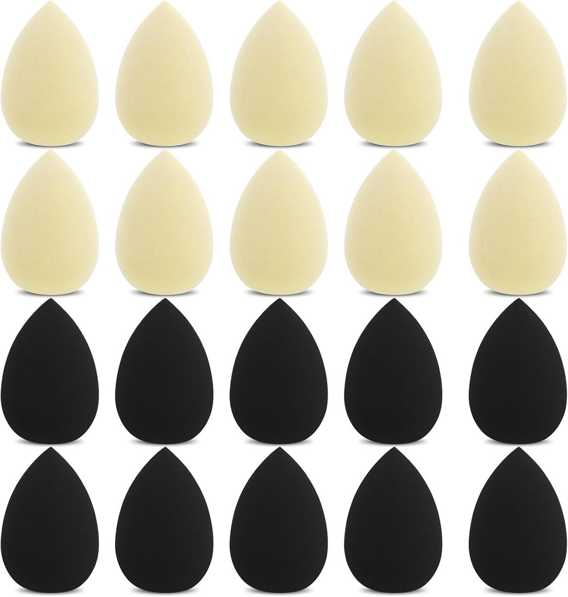 SnelShoppen - 20 Stuks Mini Makeup Sponsjes - Zachte Geperste Puff voor Gezicht en Lichaam - Nat en Droog Gebruik - Perfect voor Foundation, Poeder en