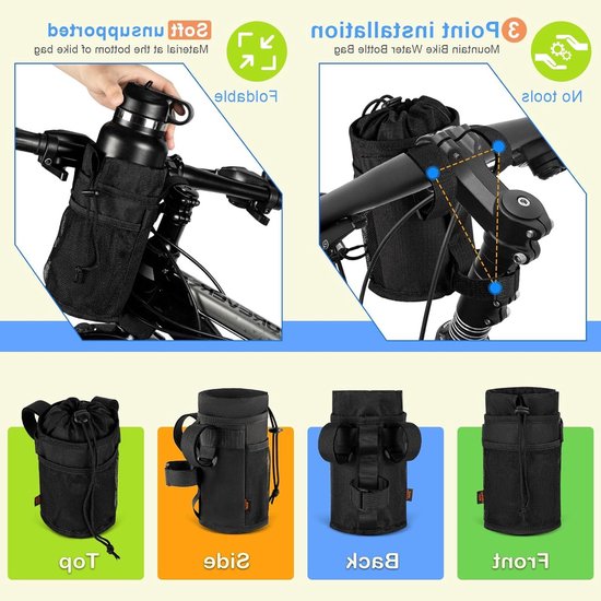 SnelShoppen - 2 Pack Fiets Drinkhouder 12-24oz, Zonder Schroeven, Handvat Drinkhouder, Flessenhouder, Waterfles Houder, Cadeau voor Fietsers — afbeelding 2