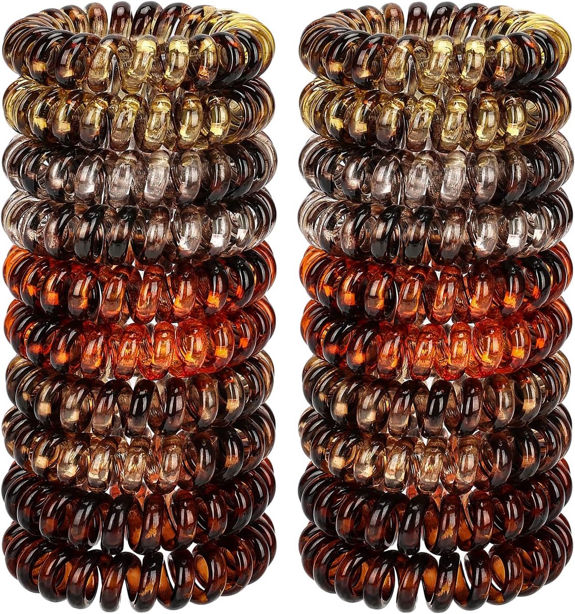 SnelShoppen - Spiral Hair Bobbles, 20 Stuks Traceless Haarelastieken, Geen Vouwen, Plastic Coil Ponytail Holders, Beschadig je Haar Niet, Voor Dames e
