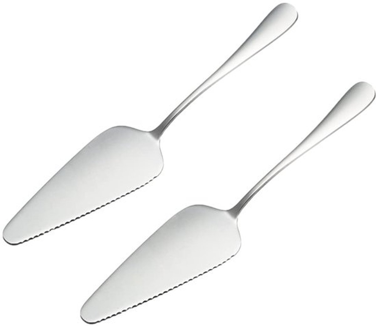 Taartschep 2 stuks - Roestvrij Staal - Multifunctionele Pizzaschep - Driehoekige Spatel - Veilig en Duurzaam - 4,8 x 22,6 cm