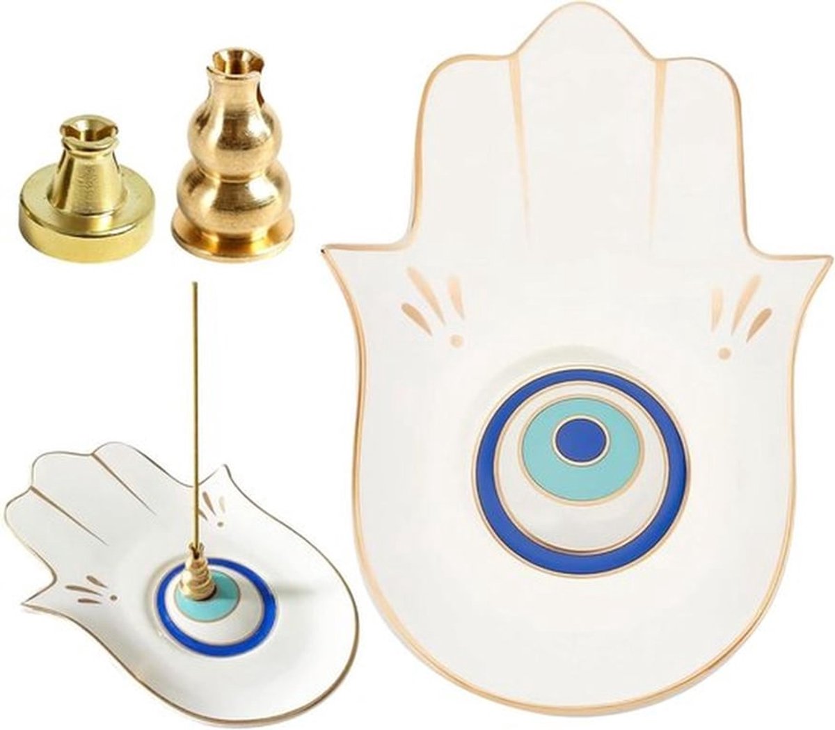 Wierookhouder met brander - Modern decoratief item voor zen sfeer - Inclusief wierookhoude