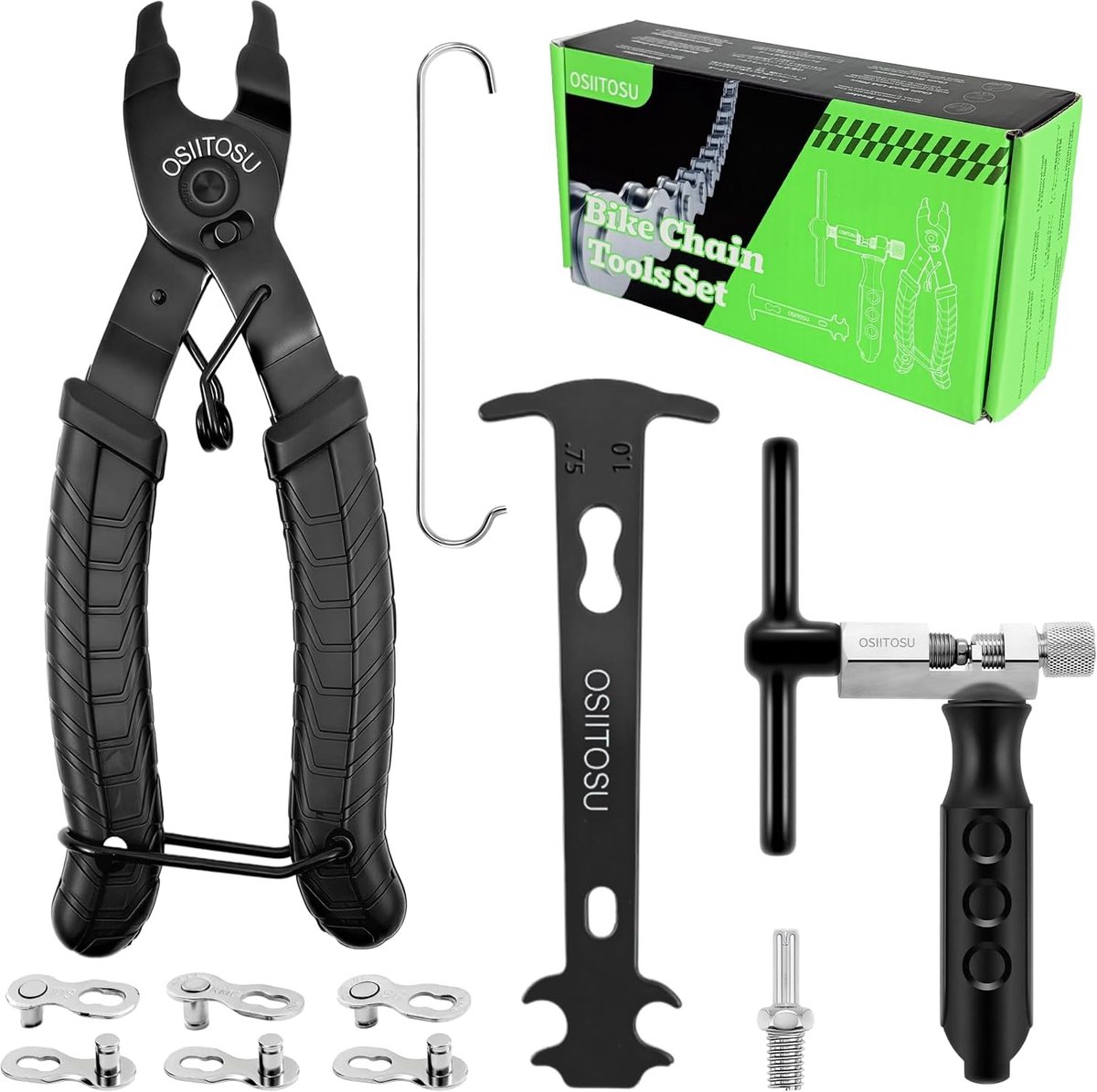 SnelShoppen - Fiets Ketting Reparatie Set met Torque Pincet, Kettingknipper, Multifunctionele Ketting Scheidingsstukken voor 6-10 Versnellingen