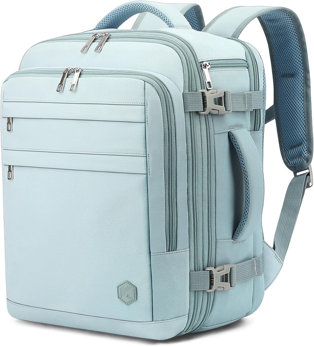 SnelShoppen - Handbagage Koffer 40x30x20/25 cm, Uitbreidbare Reistas 30L, Lichtblauw, Geschikt voor 15.6 Inch Laptop, Ideaal voor Ryanair, EasyJet, Wi