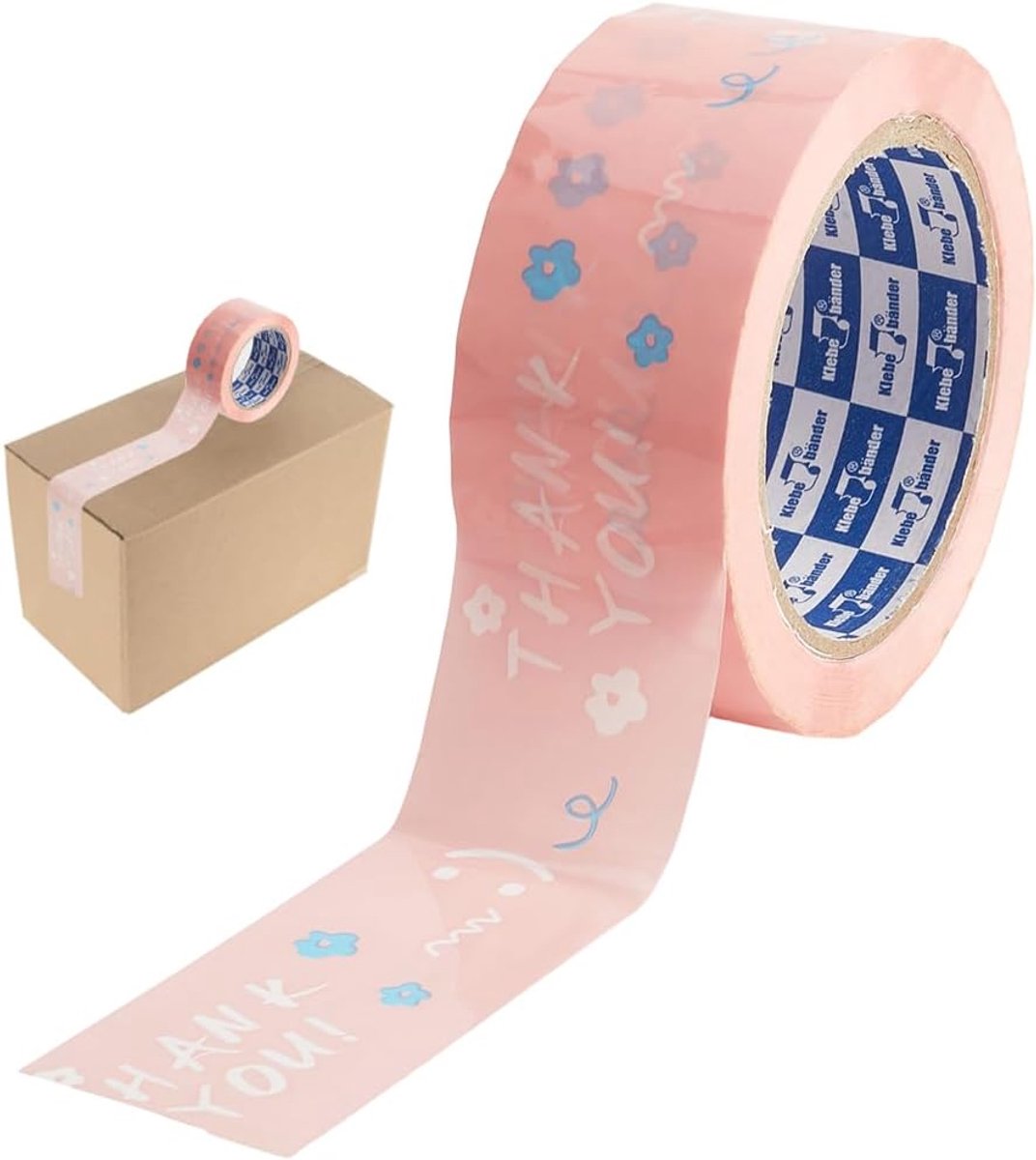 SnelShoppen - 100m Verpakkingstape met Bloemenprint - Kleurrijke Decoratieve Tape - Waterdichte Gift Wrapping Tape - Perfect voor Feest, Kunst en Hers