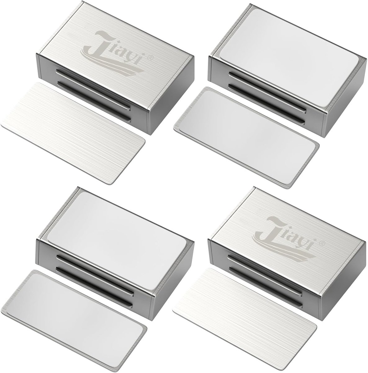 SnelShoppen - 4 Stuks Sterke Zelfklevende Deurmagnets voor Keukenkasten en Meubels - RVS Magneten voor Kastdeuren en Laden - Eenvoudige Installatie zo