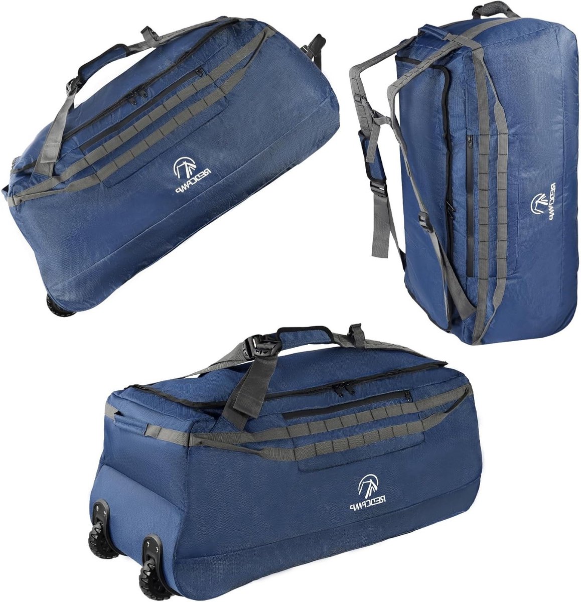 Vouwbare Duffle Bag met Wielen, Waterdichte Extra Grote Reisbagage voor Comfortabel Reizen, Ideaal voor Vakanties en Weekendjes Weg
