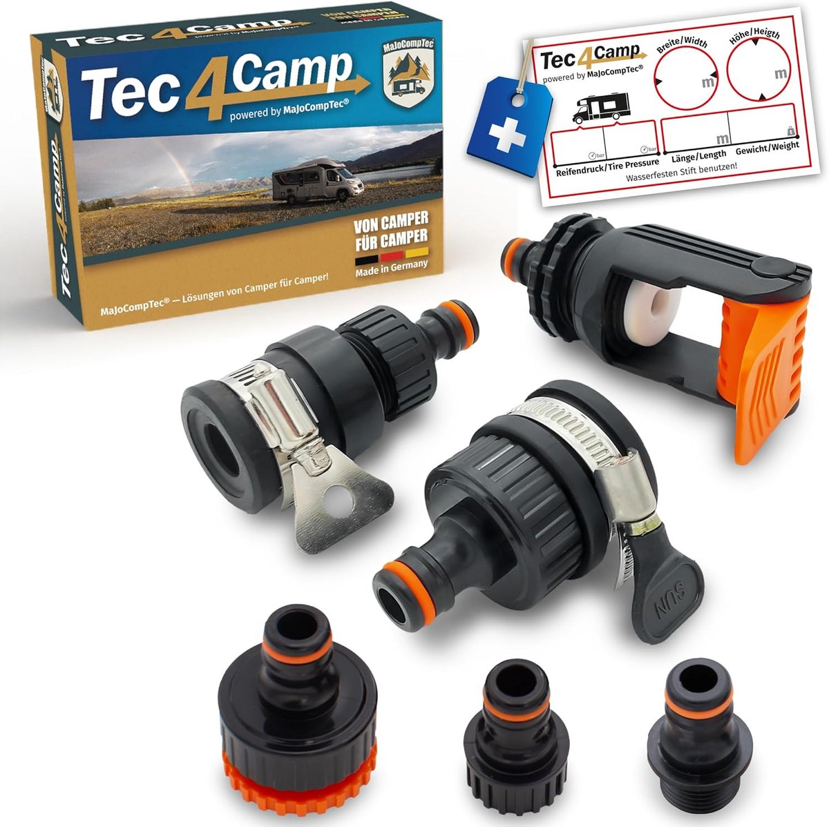 SnelShoppen - ALLCONNECT Universele Kraanverbinding Set, Verstelbare Waterkraan Adapter voor Buiten, Draadloos, Motorhome, Caravan, Boot, Waterdicht