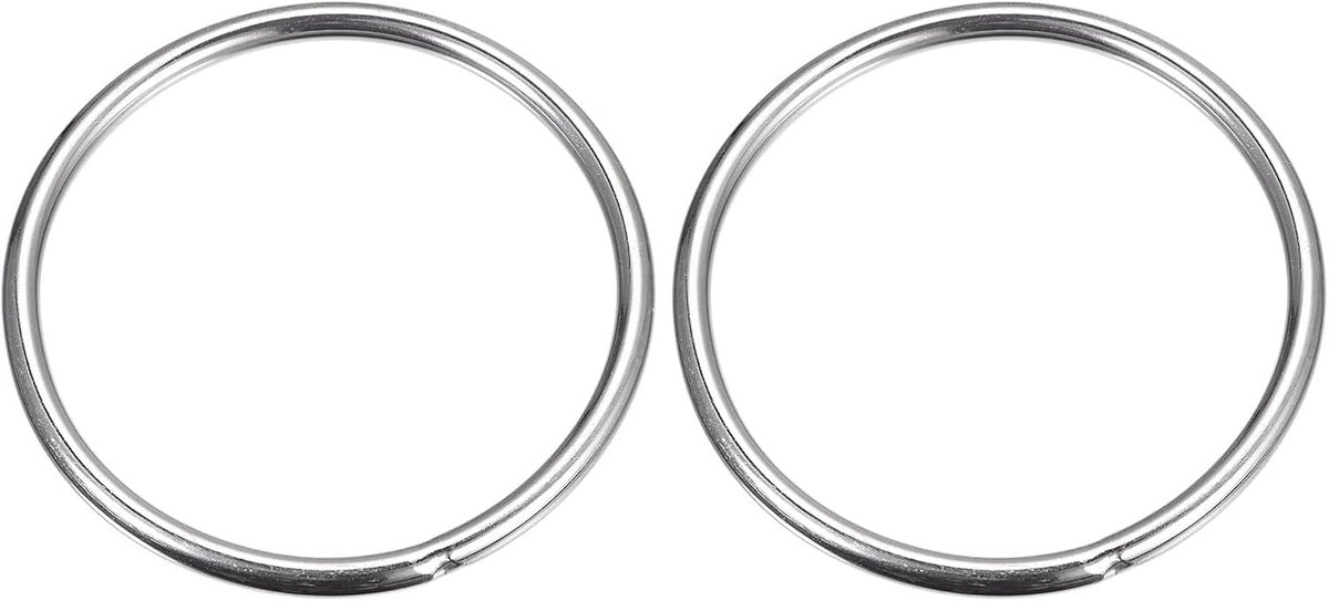 SnelShoppen - Roestvrijstalen O-Ringen 2 Stuks 80 mm - Gelaste O-Ringen - 5 mm Dikte - Duurzaam Metaal voor Diverse Toepassingen in Tuin, Keuken en DI